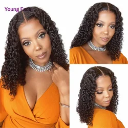 Non-Remy Human Natural Hair Woman Deep Wave Bob Wig Transparent Hd 13x4 4x4 Lace Closure Wig Front Human Hair Wigs 10 To 16 Inch