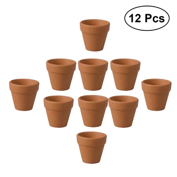 

12Pcs 3x3cm Mini Terracotta Pot Clay Ceramic Pottery Planter Cactus Flower Pots Succulent Nursery Pots Great Garden
