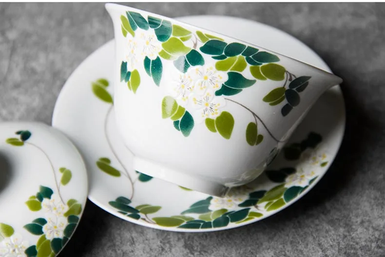 Цзиндэчжэнь Gaiwan 170 мл керамическая чашка для чая чайный набор кунг-фу Мастер чашка чайная супница посуда контейнер чайная посуда Чайный горшок украшение