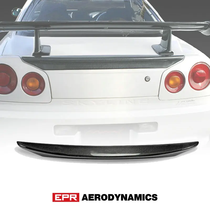 Стайлинг автомобиля для Nissan Skyline R34 GTR GTT Минимальный стиль задний спойлер из