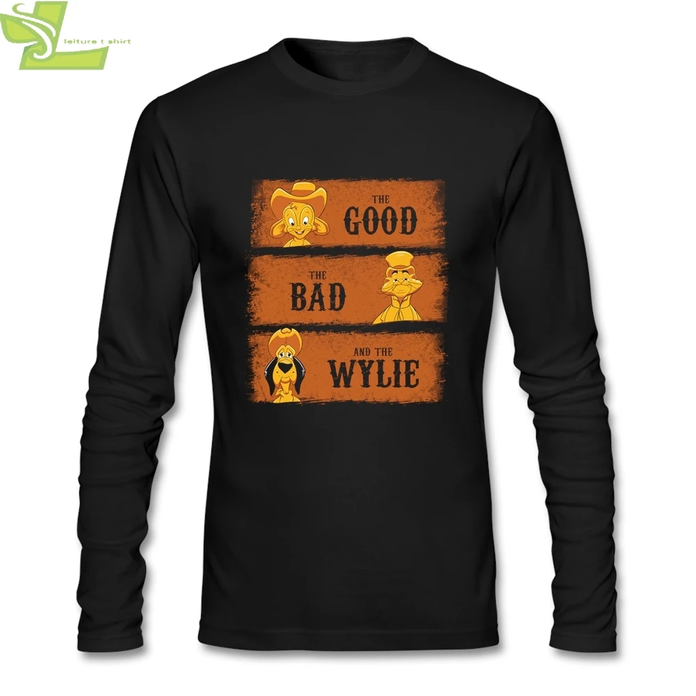 Классическая футболка, рубашки для мужчин The Good, The Bad and The Wylie, хлопковые мужские рубашки с круглым вырезом и длинными рукавами XXXL