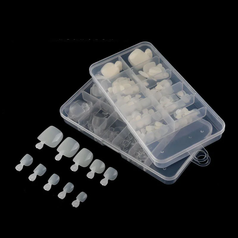 

100pcs Natural/Clear Color French False Nail Tips Artificial Foot Toe Fake Nails Art Acrylic Manicure Tools