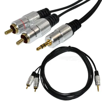 

1.5M PURE 3.5mm Stereo Audio Jack to 2 RCA Twin Phono Plug 24K Gold Cable Lead OFC 3.5mm male to 2RCA male cable 1.5m