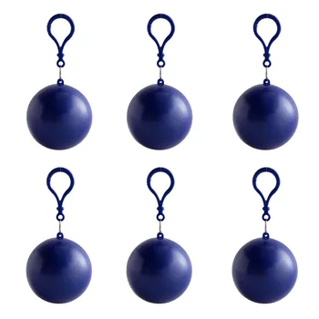 

6pcs/pack Outdoor Waterproof Disposable Raincoat Travel With Hook Camping Student Emergency Portable Ball Rain Gear Poncho