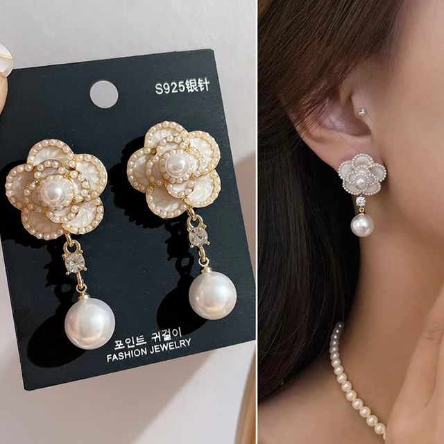  Fashion jewelry designer imitation pearl camellia