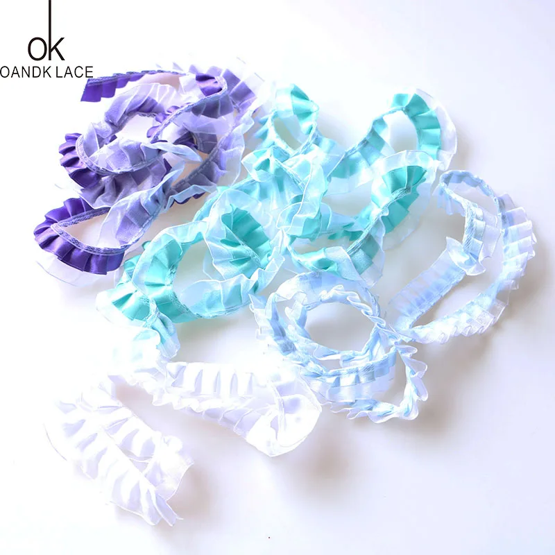 

2.5 cm 3 yard DIY four-color lace mesh, plain pleats, curtains, furs, bedding, lace accessories.