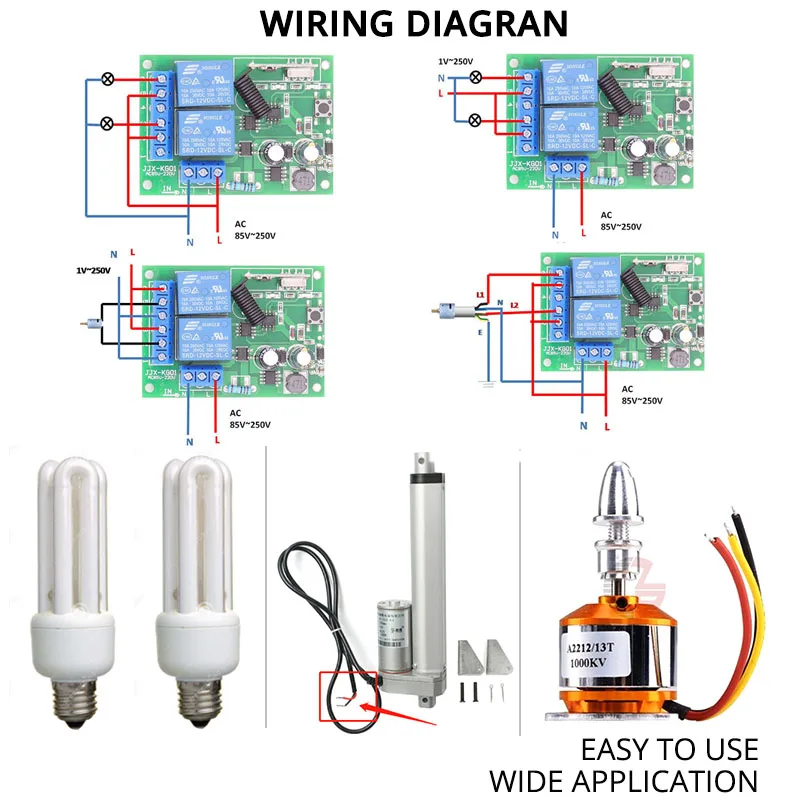 Diese-interruptor de Controle Remoto sem Fio Transmissor de Longo Alcance Luz do Motor do Portão da Garagem 1000m ac 110v 220v 10a 433mhz - Image 4