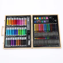 150 цветная деревянная коробка набор ручек для рисования студенческий Художественный набор Акварельная ручка для рисования кисти маркеры для рисования для детей граффити подарок
