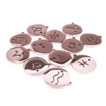 

Fashion 60pcs stainless steel M 69 Star silver round Pendant Charms for DIY necklace Jewelry Accessories Making Findings Charms