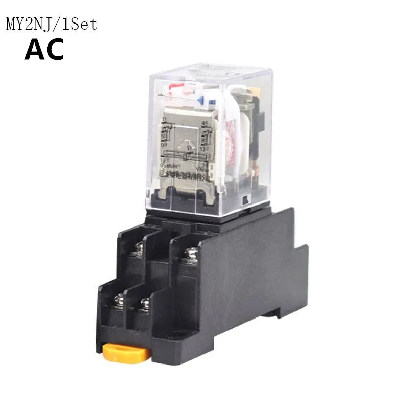 

MY2P HH52P MY2NJ relay coil DPDT micro mini relay with socket base holder AC 12V 24V 36V 48V 110V 220V 380V