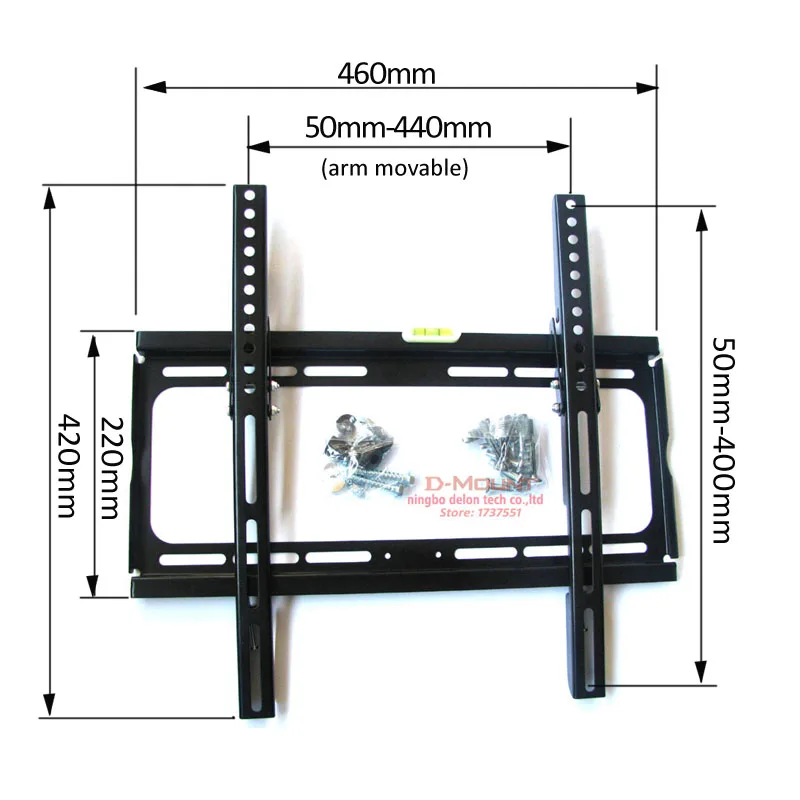 free shipping PTB-6044HT universal 2337 46 50 tilt down 12 VESA 400X400  400X300 lcd tv wall mount bracket LED TV rack shelf