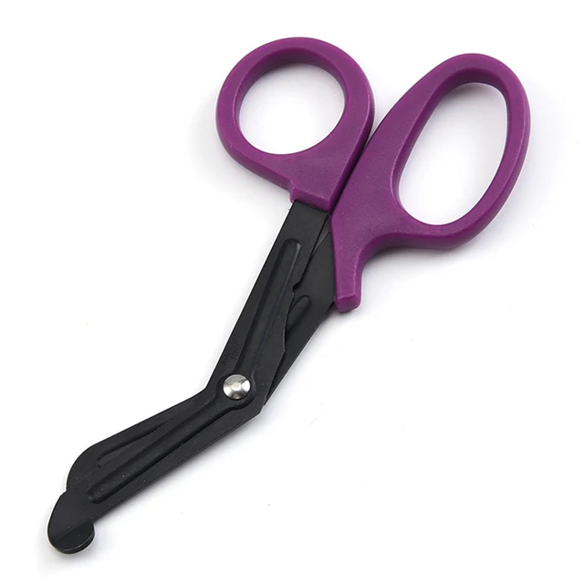 Nurse Trauma Scissors Nursing Survive Paramedic Medical Rescue Scissors Gauze Bandage Emergency First Aid Shear for Outdoor Camp deep purple
