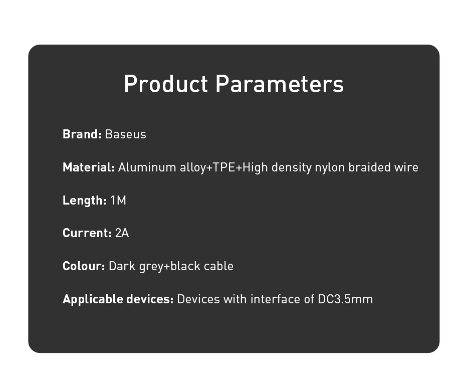 Baseus USB для постоянного тока 3,5 мм кабель питания USB A штекер 3,5 разъем зарядный кабель для концентратора USB вентилятор лампа динамик DC адаптер питания кабель 1 м