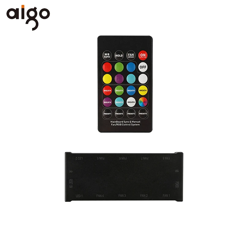 Aigo 120 мм вентилятор PC чехол Вентилятор Кулер Регулируемый Aurora RGB Led компьютер Вентилятор охлаждения 12 в бесшумный вентилятор PC чехол вентилятор для компьютера - Цвет лезвия: IR Remote