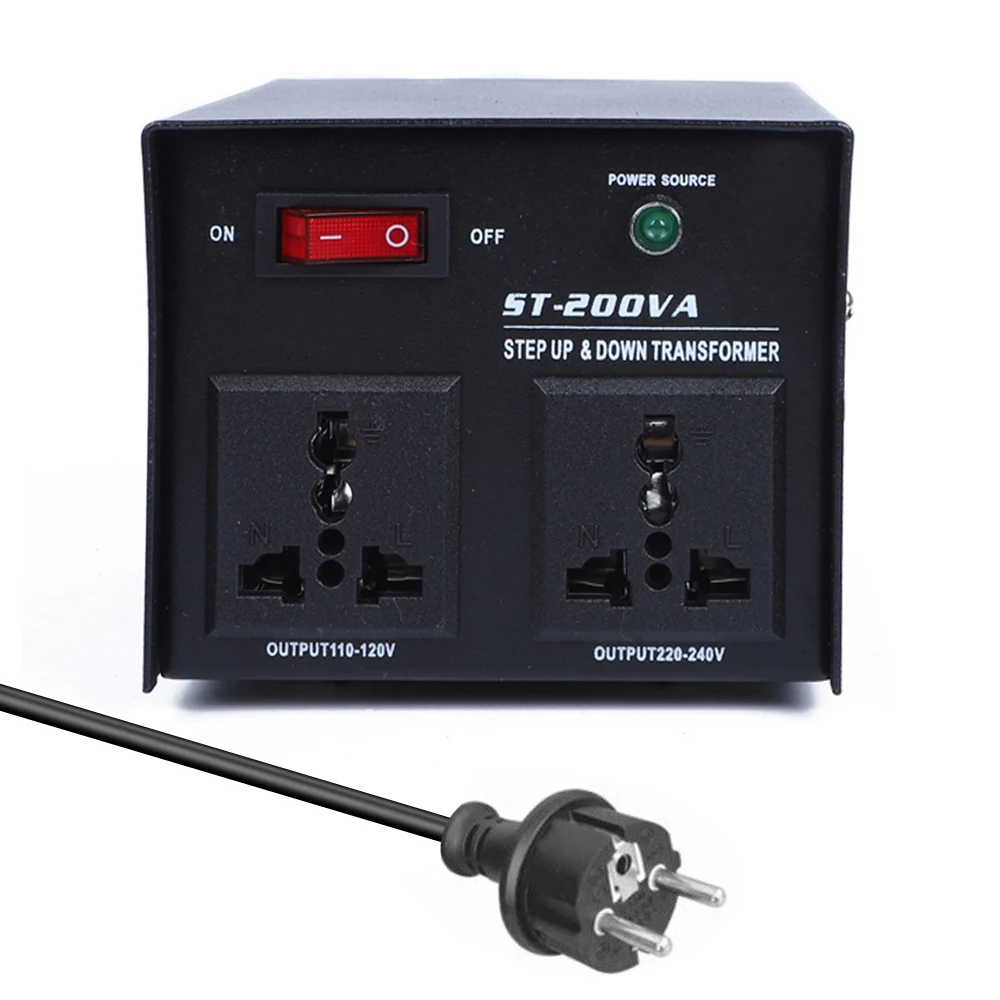100 V-220 V бытовых электроприборов Напряжение конвертер интеллигентая(ый) эффективный шаг вверх вниз Мощность трансформатор 200 Вт для домашнего использования