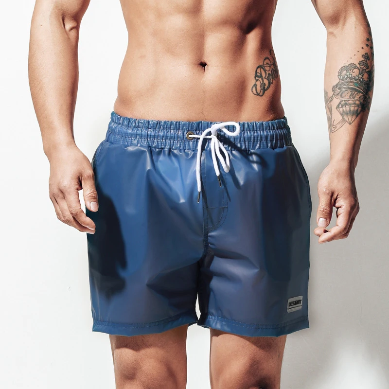 Męskie przezroczyste kąpielówki Casual Sexty spodnie miękkie wodoodporne luźne spodnie plażowe Surf Water Fashion spodenki sportowe