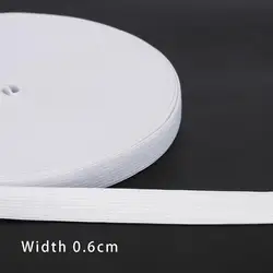 Black and White Elastic Nylon Webbing for Clothing and Sewing Accessories - 5 Yards (6mm  White)