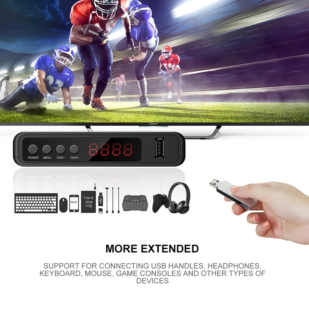 HD 1080p ТВ тюнер Dvb T2 Vga ТВ Dvb-t2 для монитора адаптер USB2.0 тюнер приемник спутниковый декодер Dvbt2