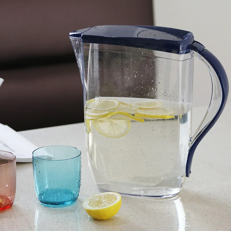 

2L Creative Jar Transparent Plastic Water Bottle Large Capacity with Lid Beverage Juice High-temperature Resistant Heat-Resistan