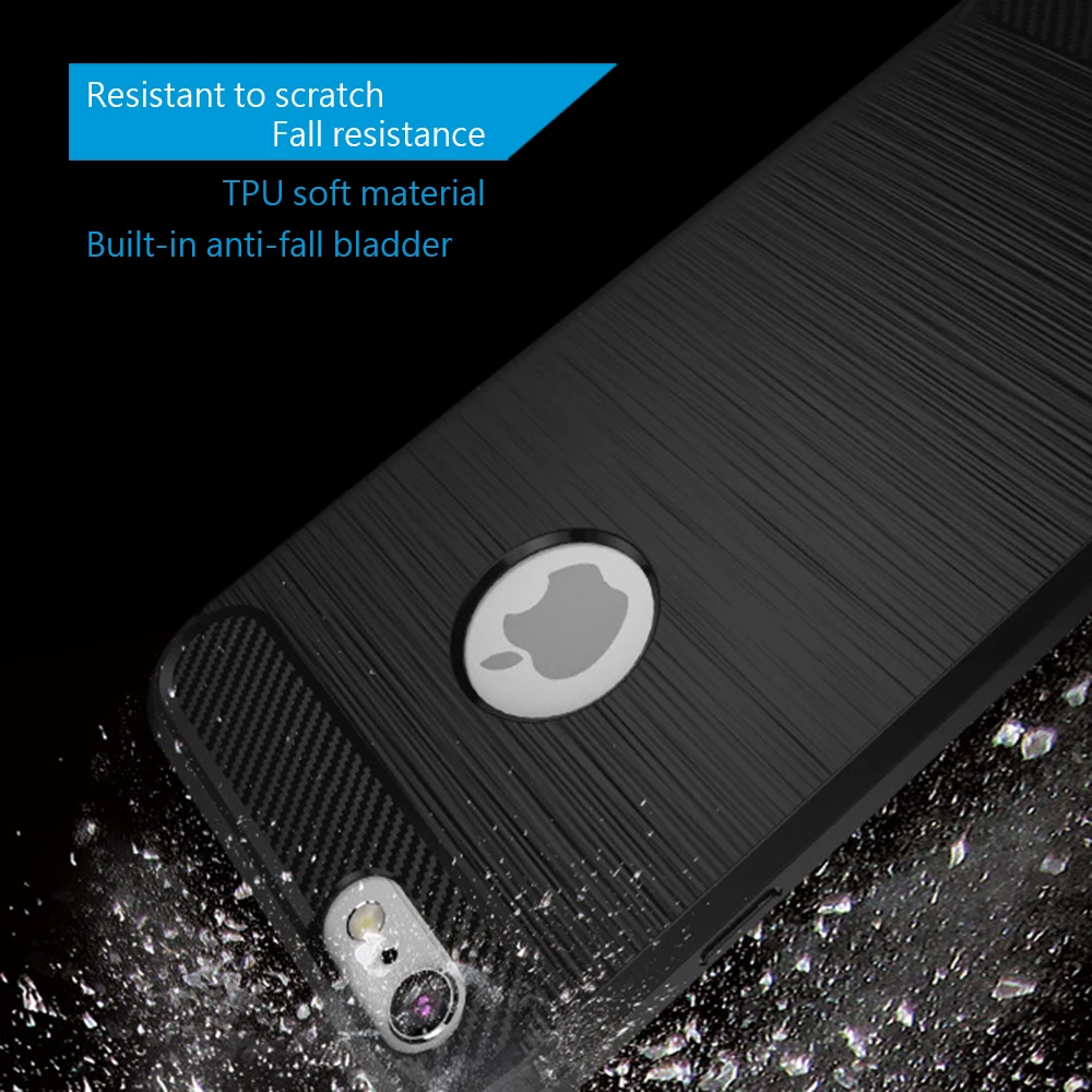 Ультратонкий противоударный силиконовый чехол из ТПУ для Iphone XS XR XS Max 7 8 6 6S 5 5S SE Plus, резиновый бизнес-чехол из углеродного волокна