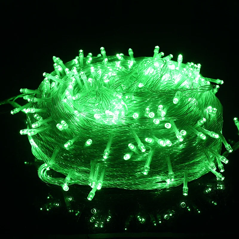 green 10X100 10 м 100LED 110/220 В Рождественские украшения Новогодние елочные украшения гирлянды Kerst Decoratie - Цвет: green 10X100