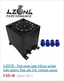 Lzone-температура 10L Алюминий всплеск топливный бак, зеркальный блеск топливных элементов с пеной внутри/датчик JR-TK38S