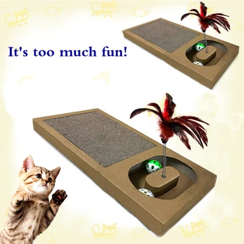 

3 in1 Cat Scratcher Board Corrugated Paper Durable Pad Bed Soft Claws Care Toys Grinding Nail Scraper Mat Mattress Pet Supplies