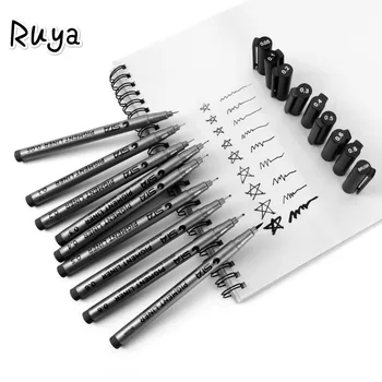 

9pcs/pack Pigment Liner Pigma Micron Fine brush Pen for school art Set Black Ink copic markers stabilo colores manga drawing