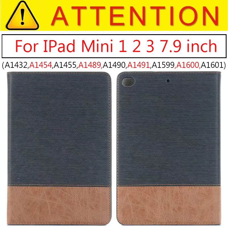 Для IPad Mini 1 2 3, 7,9 дюймов, чехол, ультра тонкий, роскошный, из искусственной кожи, смарт-чехол с подставкой для IPad Mini 4 Mini 5 7,9 '', Funda Coque - Цвет: Mini 1 2 3 Dark Blue