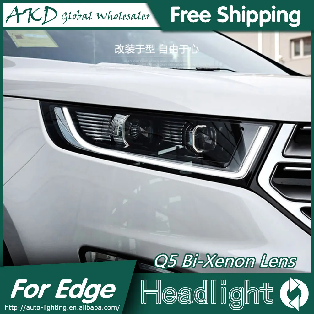Compare AKD Car Styling for Ford Edge Headlights 2015-2016 New Edge LED Headlight LED DRL Bi Xenon Lens High Low Beam Parking