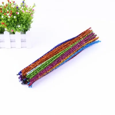 Glitter mix color 30*0,6 см блестящий топ, корень волос, кривая палочка для детей, для детского сада, ручной работы, материал для рукоделия, Рождественские елки, вечерние украшения, 100 шт - Цвет: Glitter mix color