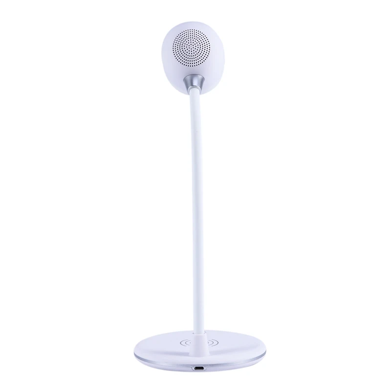 Горячее предложение-3 в 1 Беспроводное зарядное устройство Bluetooth динамик светодиодный настольная лампа многофункциональное 5 Вт Беспроводное зарядное устройство для iPhone Android белый