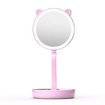 

LED Light Fill Mirror 7 Times Magnification Rechargeable Dry Battery Dual-Use Folding Vanity Mirror Household Bathroom Desktop