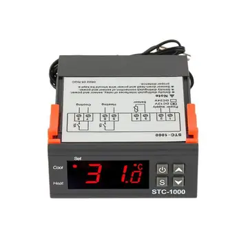 

Black Digital STC-1000 LCD Temperature Controller Thermostat With NTC Sensor Temperature Instrument Diagnostic Aquarium Tool