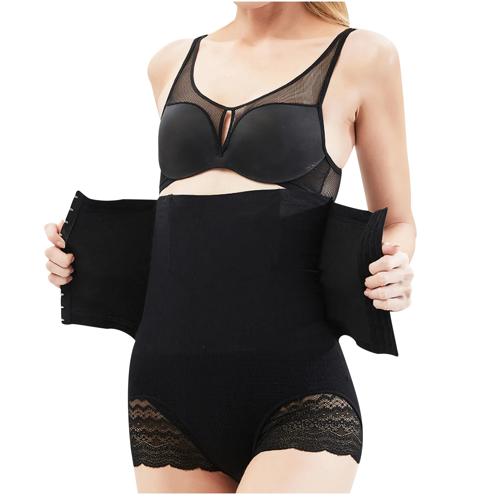 Women Sports Bodybuilding Tunic Corset Shapewear Adjustable Belts Lace Patchwork Body Shaping Belt Похудение Сжигание Жира#g30 2