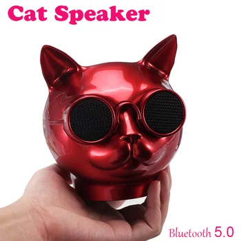 

Cute Cat Portable Wireless Bluetooth Speaker with Led Light with mic handsfree for Huawei iPhonePC
