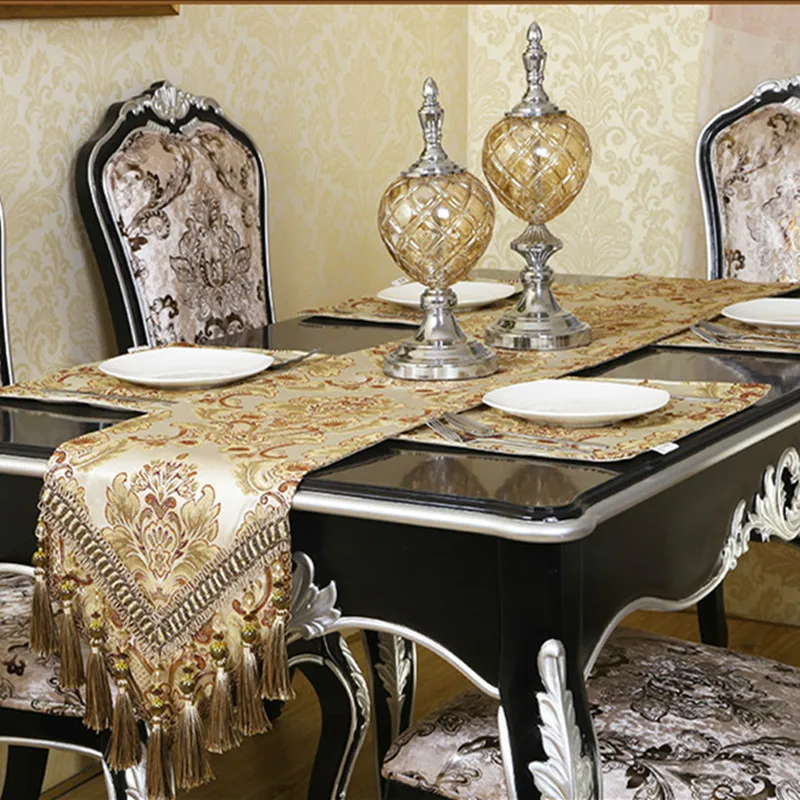 Table Runner Dinning Room European Style Soft Chiffon Home Decor Wedding Modern 