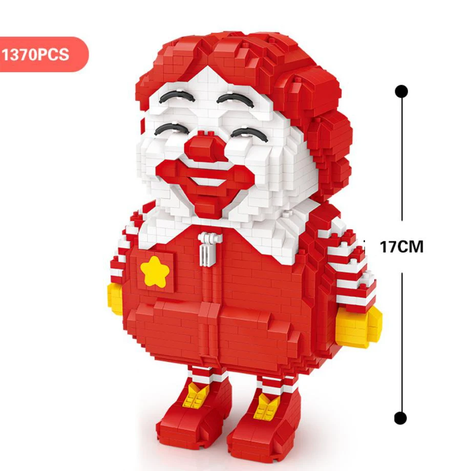 

Fat clown mcdonalds Ronald figures micro diamond block cartoon building bricks assemble bricks model nanobricks toys for gifts