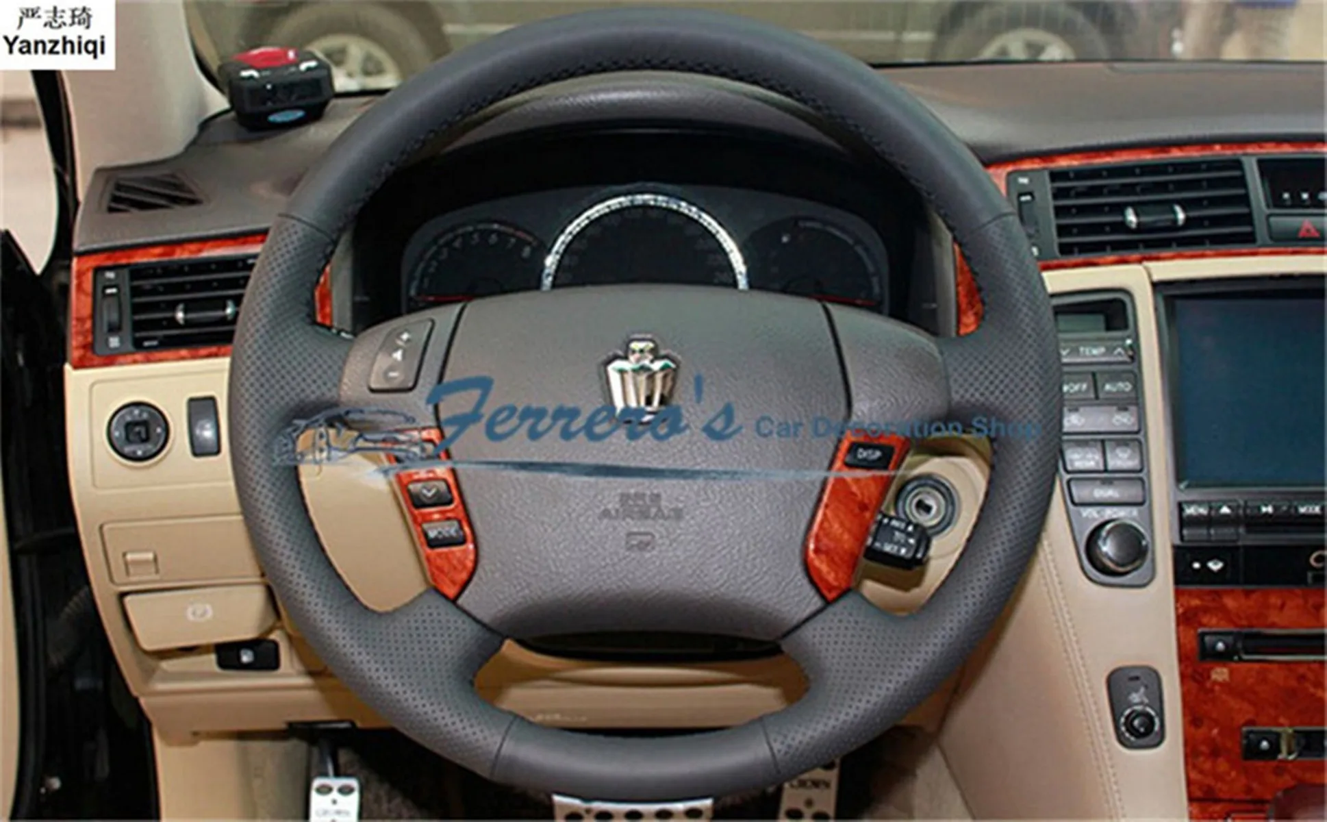 Free shipping Sew-on genuine leather car steering wheel cover Car accessories For Toyota CROWN 2005-2009 MK12/avensis T25 | Автомобили и