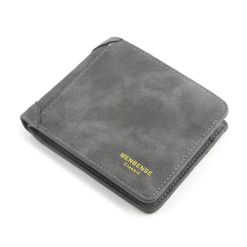 

Retro Horizontal Short Purse Man Matte Leather Wallet Men Luxury Bifold Credit Card Case Casual Driver License Holder Money Bags