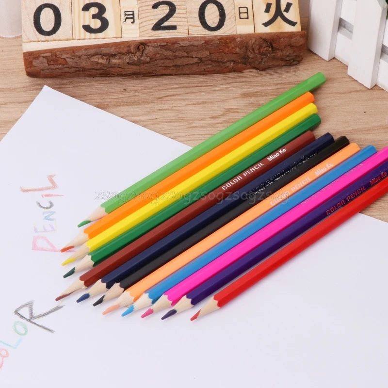 

12 Colors Premium Watercolor Colored Pencils Lead Free Children Papelaria Pastel Drawing Tools Crayons For Kids N22 dropship