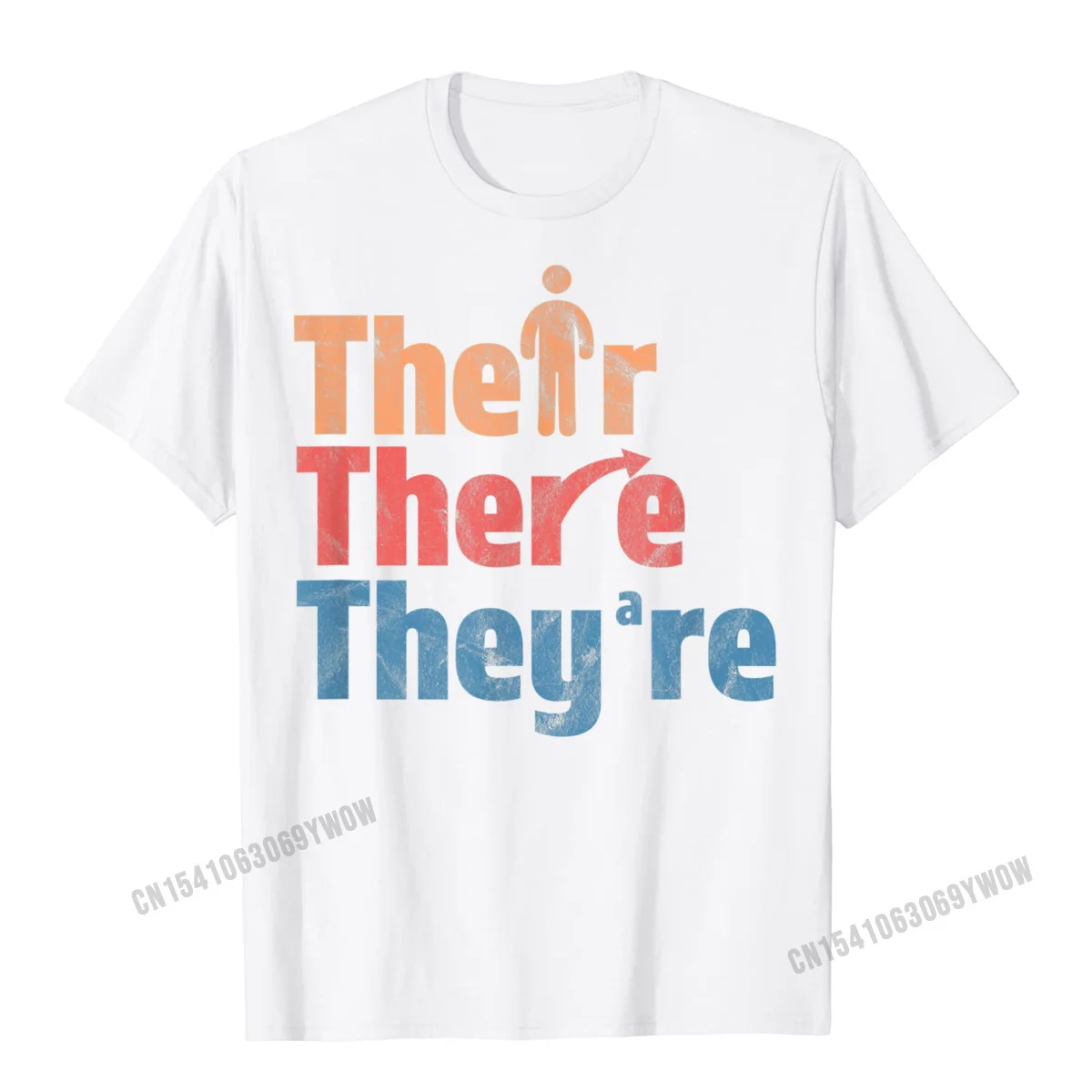 Street Casual Comics Short Sleeve Summer Tops Shirt Discount Round Collar All Cotton Tees Man Tshirts Wholesale Their There Theyre Funny English Teacher Gramma Police T-Shirt__1020 white