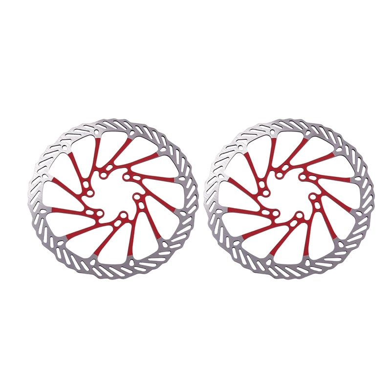 

2 x MTB Bike Stainless Steel Disc Brake Rotor 160mm with 12 Bolts Set Red