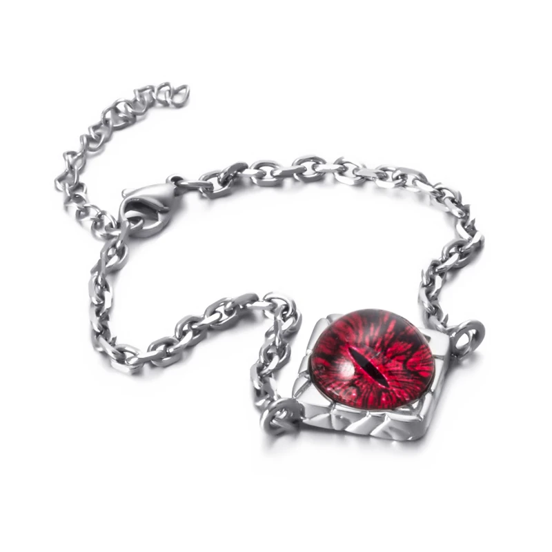 Adjustable Bracelets For Women Stainless Steel Link Red Eye Wristband Girlfriend Wife Gifts Women's Jewelry