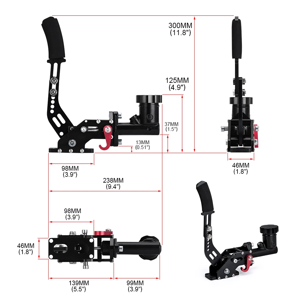 Racing Handbrake LZONE Hydraulic Drift Gear Lever With Oil Tank Hydro E-Brake Rally 0.75Bar 3/8-24 Parking Adjustable