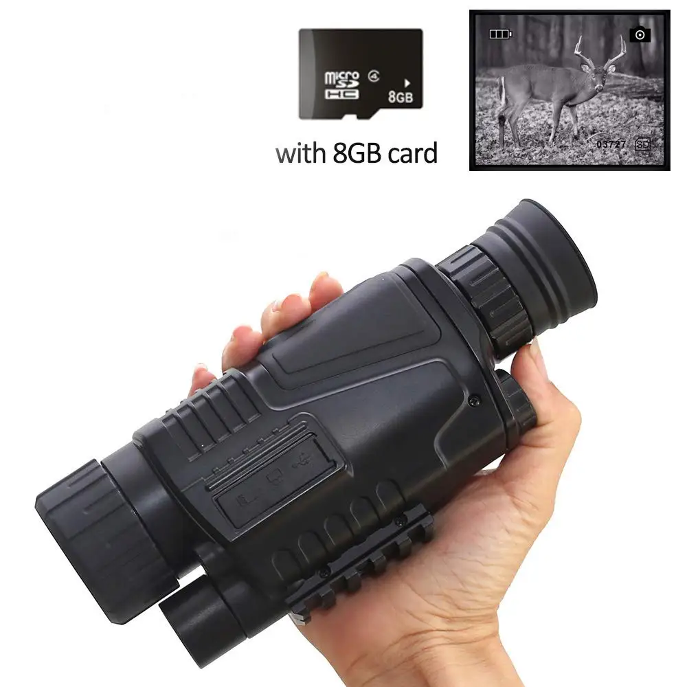 Telescope Night Vision Monocular 5X40 200m Infrared HD Camera HD Digital Day & Night Hunting Device 5MP Image Video Recording P1