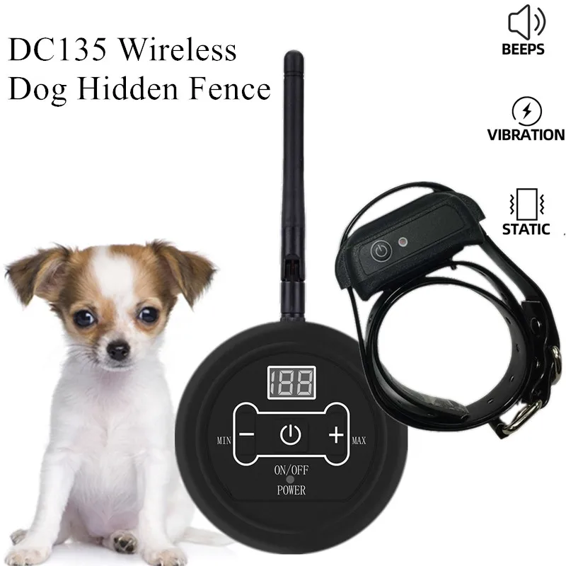 

DC135 Wireless Dog Hidden Fence 150m Electronic Pet Dog Training Collar Waterproof Fencing Rechargeable System Containment40%off
