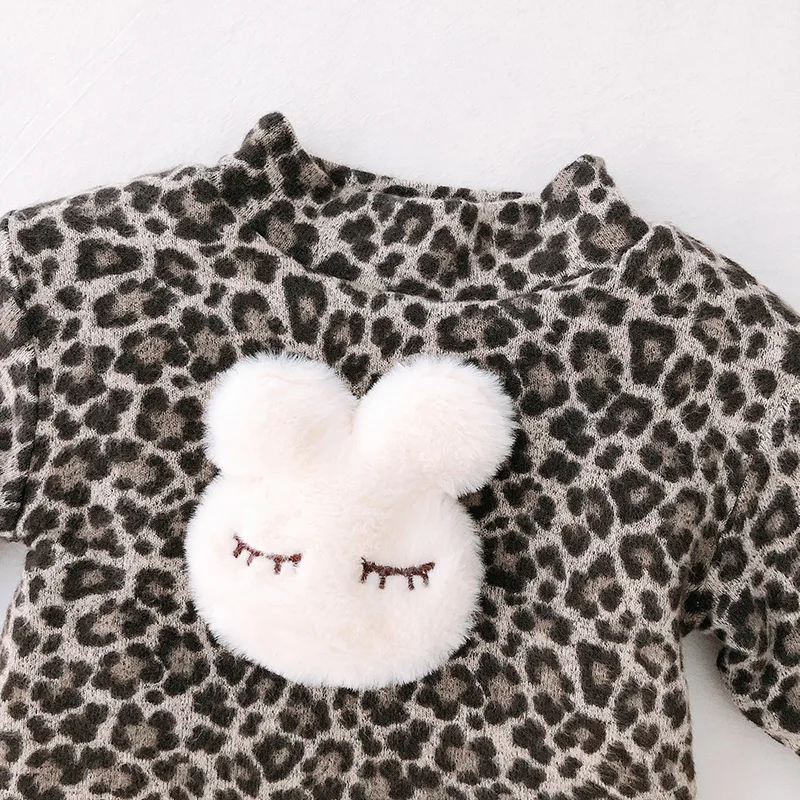 Babyinstar бархатные леопардовые толстовки с капюшоном; Новое поступление; свитшоты с рисунком кролика; одежда для малышей; одежда для маленьких девочек