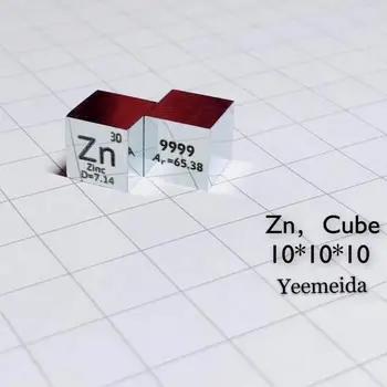 

High Purity 99.99 Pure Zinc Zn Carved Element Periodic Table 10mm Cube