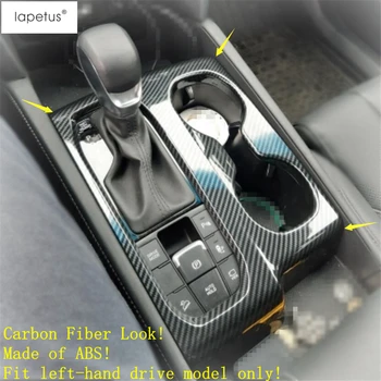 

Lapetus Accessories Fit For Hyundai Santa Fe 2019 2020 Gear Shift Control Center Water Cup Holder Cover Trim Carbon Fiber ABS